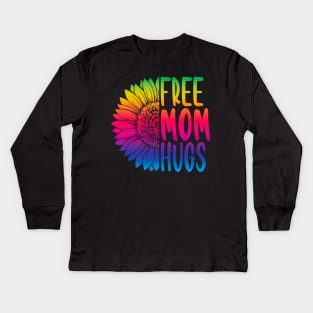 free mom hugs Gift Pride LGBT sunflower Kids Long Sleeve T-Shirt